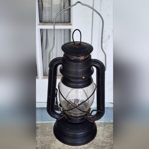 Vintage Lamplight Farms, Railroad Style Lantern, Hurricane Lamp Matte Black